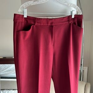 Burgundy color dressy or suit pants Anne Klein nice fabric size 12